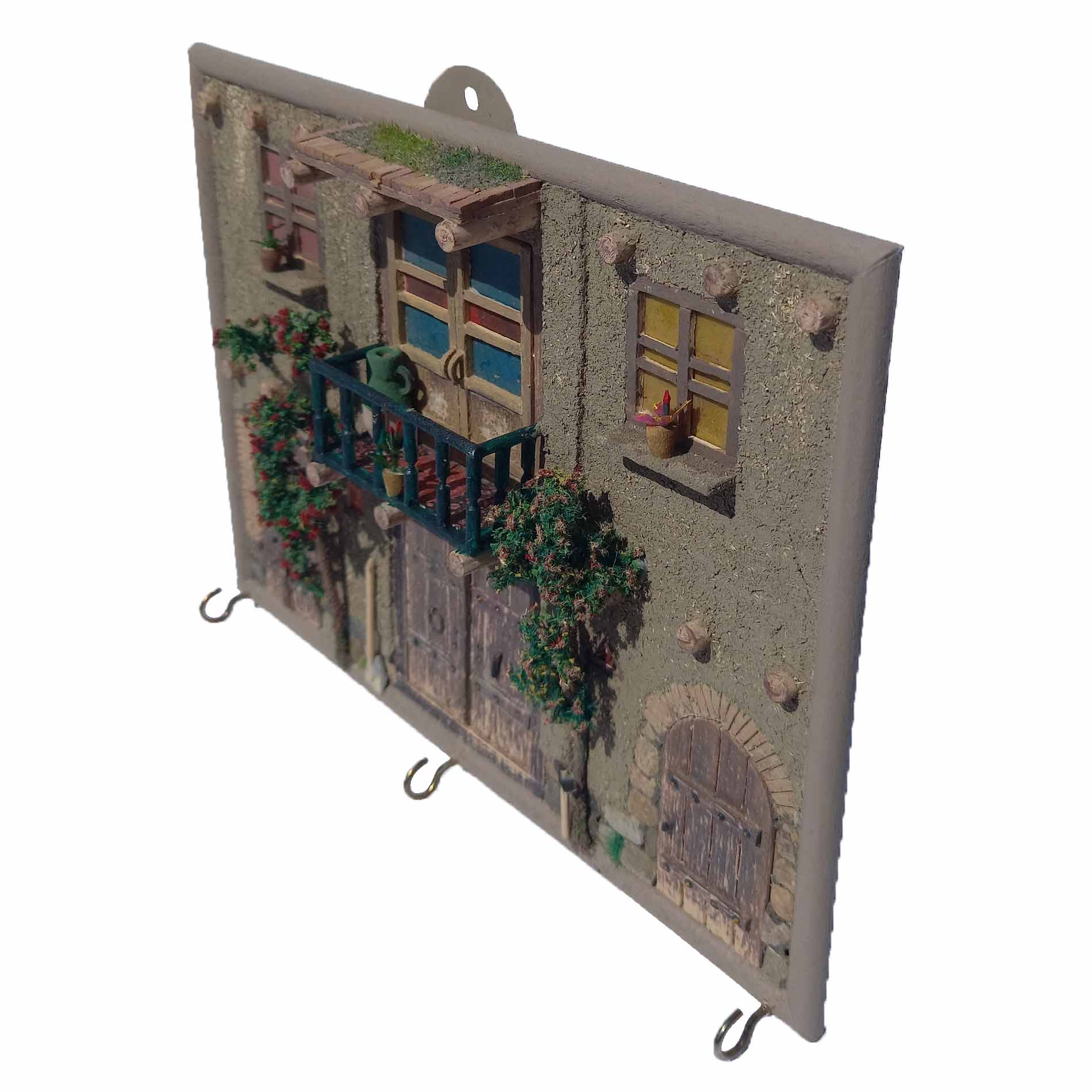 adib-maket-miniature-traditional-wall-with-balcony ماکت دیوار و خانه سنتی ادیب ماکت با بالکن و پنجرههای رنگی.