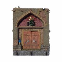 ماکت دیوار سنتی ادیب ماکت با طاق آجری، در ورودی چوبی و تزئینات فیروزهای.