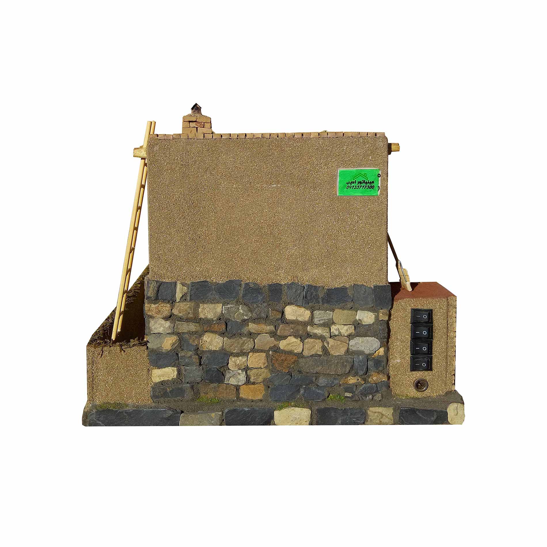 adib-maket-rural-house-model-stone-adobe ماکت خانه روستایی با نمای سنگی و کاهگلی ادیب ماکت