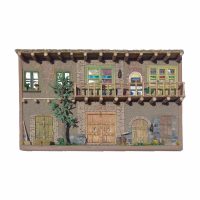 ماکت دیوار سنتی دوطبقه ادیب ماکت با پنجرهها و بالکن.