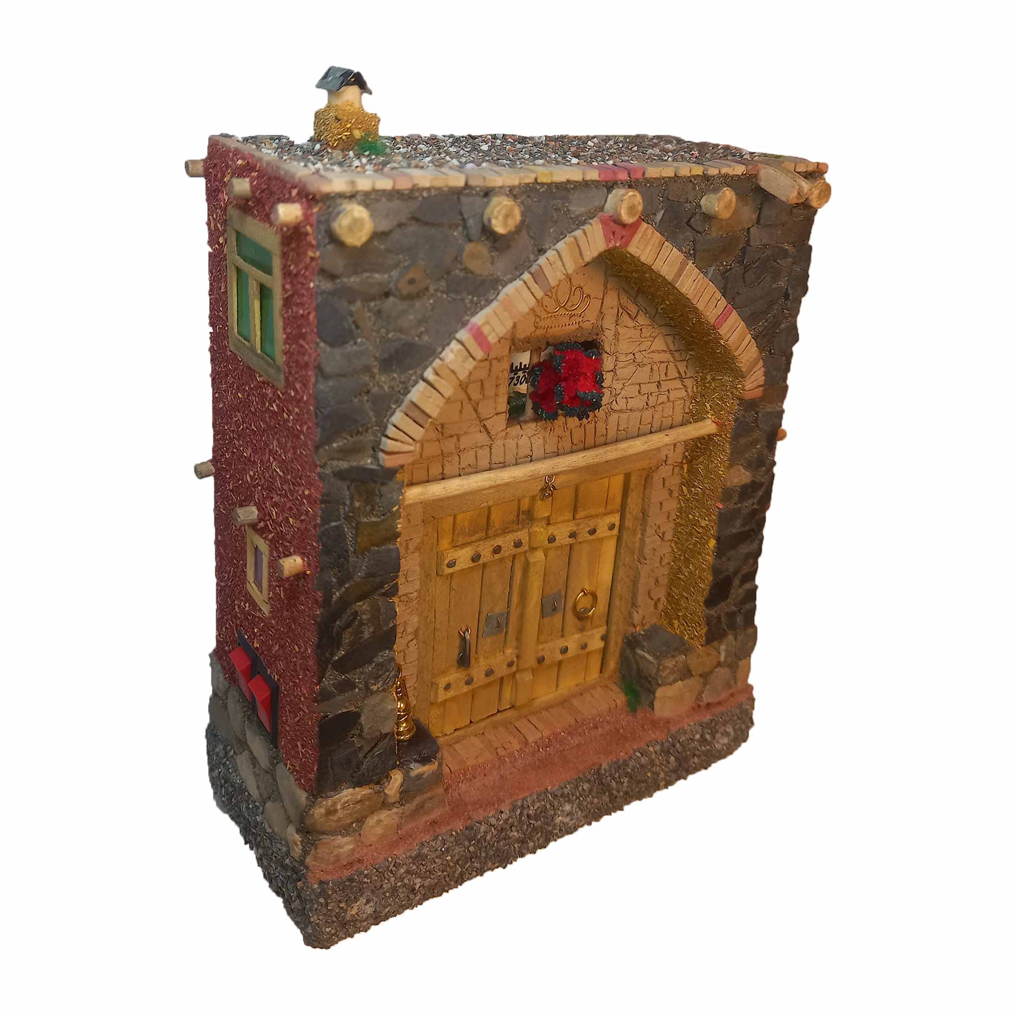 adib-maket-stone-brick-rustic-house-model ماکت خانه روستایی با نمای سنگی و آجری ادیب ماکت