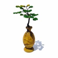 ماکت درخت کاج مینیاتوری ادیب ماکت در گلدان چوبی